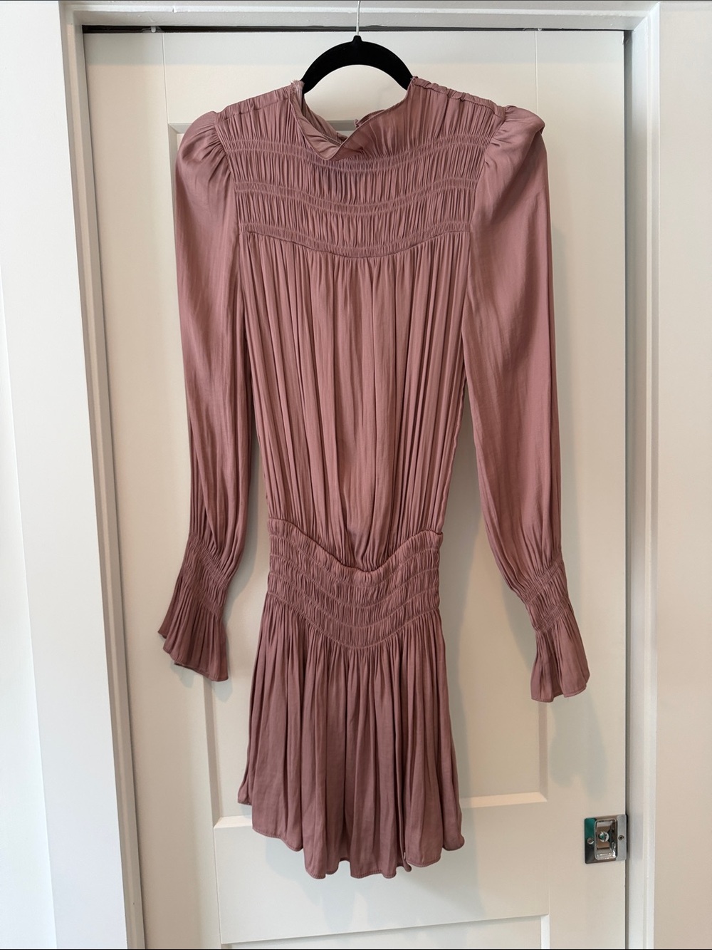DO+BE Dusty Rose Long-Sleeve Smocked Mini Dress